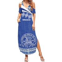 Personalised Tonga Tupou College Toloa Family Matching Summer Maxi Dress and Hawaiian Shirt 160 Years Anniversary Tongan Ngatu Pattern