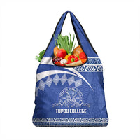 Tonga Tupou College Toloa Grocery Bag 160 Years Anniversary Tongan Ngatu Pattern LT14 1-pack One Size Blue - Polynesian Pride