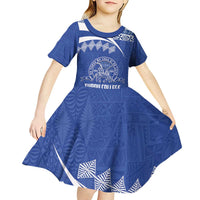 Personalised Tonga Tupou College Toloa Kid Short Sleeve Dress 160 Years Anniversary Tongan Ngatu Pattern