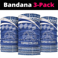 Tonga Tupou College Toloa Neck Gaiter 160 Years Anniversary Tongan Ngatu Pattern LT14 package One Size: 25*50cm Blue - Polynesian Pride