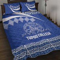 Tonga Tupou College Toloa Quilt Bed Set 160 Years Anniversary Tongan Ngatu Pattern LT14 Blue - Polynesian Pride