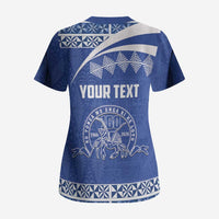 Personalised Tonga Tupou College Toloa Scrub Top 160 Years Anniversary Tongan Ngatu Pattern LT14 - Polynesian Pride
