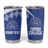 Personalised Tonga Tupou College Toloa Tumbler Cup 160 Years Anniversary Tongan Ngatu Pattern LT14 Blue - Polynesian Pride