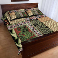 Beige Aotearoa Kowhaiwhai Pattern Quilt Bed Set NZ Maori Quilt Style LT14 - Polynesian Pride