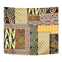 Yellow Aotearoa Kowhaiwhai Pattern Tapestry NZ Maori Quilt Style