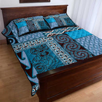 Blue Aotearoa Kowhaiwhai Pattern Quilt Bed Set NZ Maori Quilt Style LT14 - Polynesian Pride