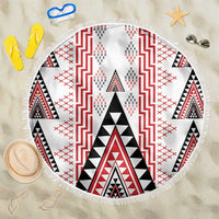 Aotearoa Taniko Beach Blanket Niho Taniwha Purapura Whetu Mix Poutama LT14 One Size 150cm White - Polynesian Pride