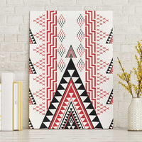 Aotearoa Taniko Canvas Wall Art Niho Taniwha Purapura Whetu Mix Poutama LT14 Without Frame White - Polynesian Pride