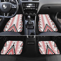 Aotearoa Taniko Car Mats Niho Taniwha Purapura Whetu Mix Poutama LT14 Set 4pcs White - Polynesian Pride