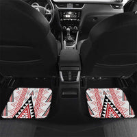 Aotearoa Taniko Car Mats Niho Taniwha Purapura Whetu Mix Poutama LT14 Set 2pcs - Back White - Polynesian Pride