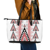 Aotearoa Taniko Leather Tote Bag Niho Taniwha Purapura Whetu Mix Poutama