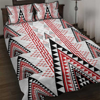 Aotearoa Taniko Quilt Bed Set Niho Taniwha Purapura Whetu Mix Poutama LT14 White - Polynesian Pride