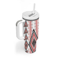 Aotearoa Taniko Tumbler With Handle Niho Taniwha Purapura Whetu Mix Poutama LT14 - Polynesian Pride