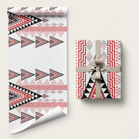 Aotearoa Taniko Wrapping Paper Niho Taniwha Purapura Whetu Mix Poutama LT14 58" × 23" White - Polynesian Pride