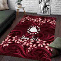 Personalised Cook Islands Mangaia Area Rug Tiare Maori Polynesian Waves Tattoo