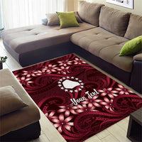 Personalised Cook Islands Mangaia Area Rug Tiare Maori Polynesian Waves Tattoo