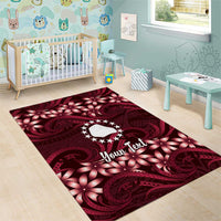 Personalised Cook Islands Mangaia Area Rug Tiare Maori Polynesian Waves Tattoo