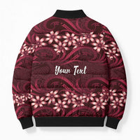 Personalised Cook Islands Mangaia Bomber Puffer Jacket Tiare Maori Polynesian Waves Tattoo LT14 - Polynesian Pride