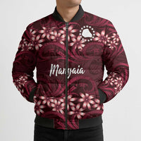 Personalised Cook Islands Mangaia Bomber Puffer Jacket Tiare Maori Polynesian Waves Tattoo LT14 - Polynesian Pride