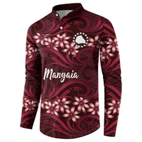Personalised Cook Islands Mangaia Button Sweatshirt Tiare Maori Polynesian Waves Tattoo LT14 - Polynesian Pride