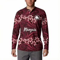 Personalised Cook Islands Mangaia Button Sweatshirt Tiare Maori Polynesian Waves Tattoo LT14 - Polynesian Pride