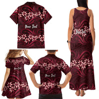 Personalised Cook Islands Mangaia Family Matching Tank Maxi Dress and Hawaiian Shirt Tiare Maori Polynesian Waves Tattoo