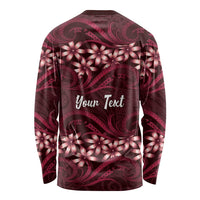 Personalised Cook Islands Mangaia Long Sleeve Shirt Tiare Maori Polynesian Waves Tattoo LT14 - Polynesian Pride