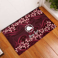 Personalised Cook Islands Mangaia Rubber Doormat Tiare Maori Polynesian Waves Tattoo LT14 - Polynesian Pride