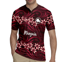 Personalised Cook Islands Mangaia Rugby Jersey Tiare Maori Polynesian Waves Tattoo LT14 - Polynesian Pride
