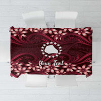 Personalised Cook Islands Mangaia Tablecloth Tiare Maori Polynesian Waves Tattoo LT14 Burgundy - Polynesian Pride