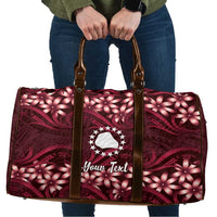 Personalised Cook Islands Mangaia Travel Bag Tiare Maori Polynesian Waves Tattoo LT14 Burgundy - Polynesian Pride