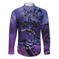 Philippines Father's Day Family Matching Puletasi and Hawaiian Shirt Polynesian Tattoo Galaxy Vibes