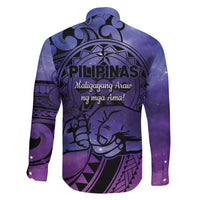 Philippines Father's Day Family Matching Short Sleeve Bodycon Dress and Hawaiian Shirt Polynesian Tattoo Galaxy Vibes