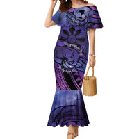 Philippines Father's Day Mermaid Dress Polynesian Tattoo Galaxy Vibes LT14 Women Blue - Polynesian Pride