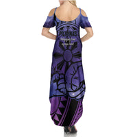 Philippines Father's Day Summer Maxi Dress Polynesian Tattoo Galaxy Vibes LT14 - Polynesian Pride