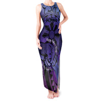 Philippines Father's Day Tank Maxi Dress Polynesian Tattoo Galaxy Vibes LT14 Women Blue - Polynesian Pride