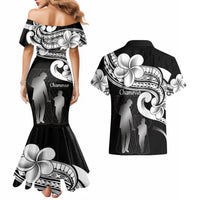 Guam Father's Day Couples Matching Mermaid Dress and Hawaiian Shirt Chamorro Latte Stone Polynesian Pattern LT14 - Polynesian Pride