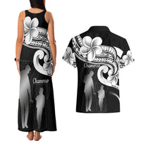 Guam Father's Day Couples Matching Tank Maxi Dress and Hawaiian Shirt Chamorro Latte Stone Polynesian Pattern