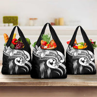 Guam Father's Day Grocery Bag Chamorro Latte Stone Polynesian Pattern LT14 3-pack One Size Black - Polynesian Pride