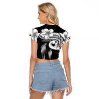 Guam Father's Day Raglan Cropped T Shirt Chamorro Latte Stone Polynesian Pattern