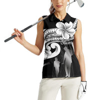 Guam Father's Day Women Sleeveless Polo Shirt Chamorro Latte Stone Polynesian Pattern