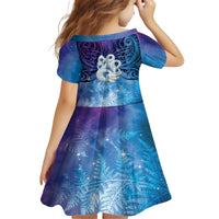 New Zealand Matariki Family Matching Off Shoulder Short Dress and Hawaiian Shirt Aotearoa Maori New Year Manaia Galaxy Vibes