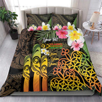 Personalised Vanuatu Independence Day Bedding Set Carving Drum Sand Drawing Turtle