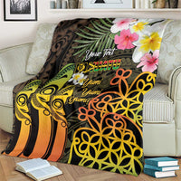 Personalised Vanuatu Independence Day Blanket Carving Drum Sand Drawing Turtle LT14 - Polynesian Pride