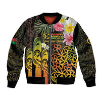 Personalised Vanuatu Independence Day Bomber Jacket Carving Drum Sand Drawing Turtle