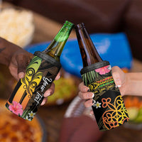 Personalised Vanuatu Independence Day 4 in 1 Can Cooler Tumbler Carving Drum Sand Drawing Turtle LT14 - Polynesian Pride