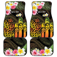 Personalised Vanuatu Independence Day Car Mats Carving Drum Sand Drawing Turtle LT14 - Polynesian Pride