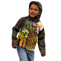 Personalised Vanuatu Independence Day Kid Hoodie Carving Drum Sand Drawing Turtle
