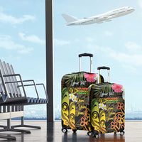 Personalised Vanuatu Independence Day Luggage Cover Carving Drum Sand Drawing Turtle