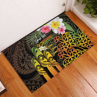 Personalised Vanuatu Independence Day Rubber Doormat Carving Drum Sand Drawing Turtle LT14 - Polynesian Pride
